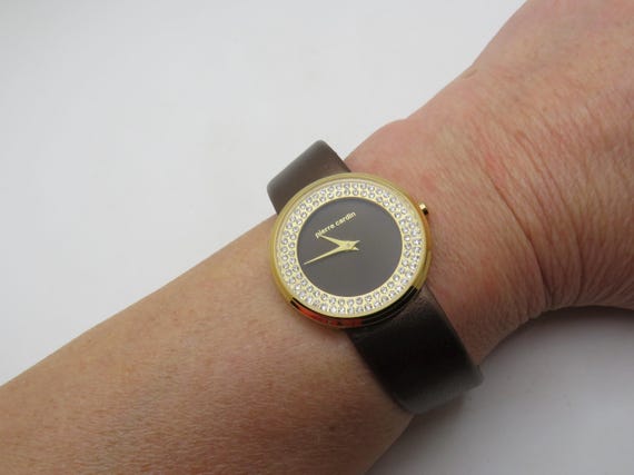 Vintage pierre Cardin /  gold watch / diamond dial watch /  Valentine  Watch / womens Watches /  Gift for her (e16)