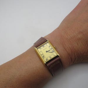Vintage square watch / Sandoz watch / gold mechanical watch / Ladies Gold Dress Watch / ladies Watch /  Gift for her (u8)