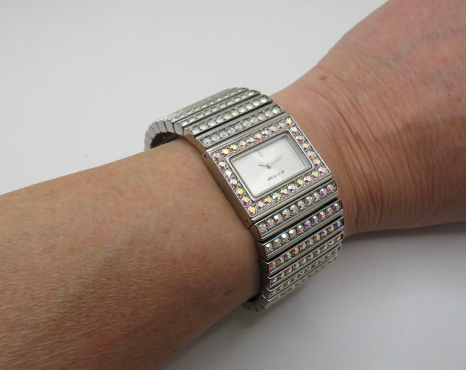 Vintage bling watch / accu.2 watch / Quartz watch / Ladies sparkle Dress Watch / womans Watch /  Gift for her K16