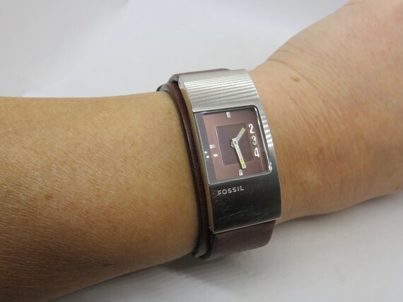 Womens Watch Wide Leather Strap Watch 