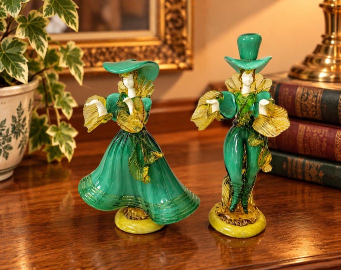 Franco Toffolo vintage glass / vintage Courtesan Figurines