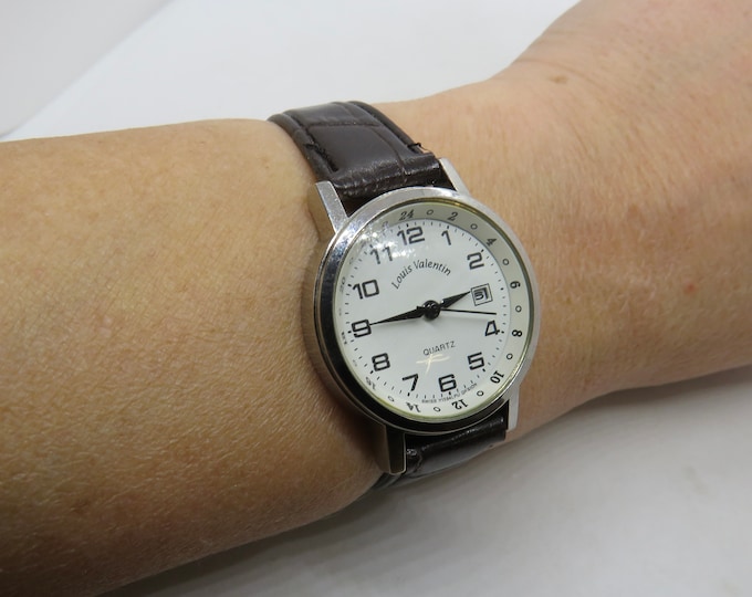 Vintage watch / date watch / White dial Quartz watch / womens Watch /  ladies Watch /  Gift for her