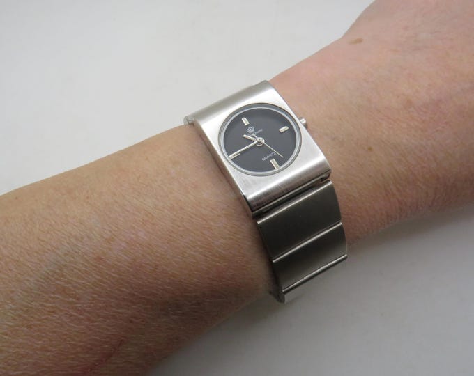 Tank Dial Watch, Stainless Steel space Band (bb12)