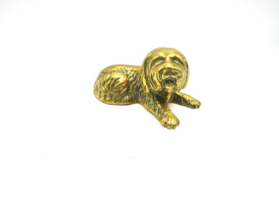 vintage Brass / Vintage brass old english sheepdog / horse brass vintage / solid brass / KITSCH / RB