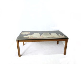 Vintage Coffee Table /  American Clipper table / danish Formica  / Retro Teak effect /  / retro furniture