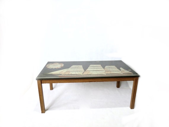 Vintage Coffee Table /  American Clipper table / danish Formica  / Retro Teak effect /  / retro furniture