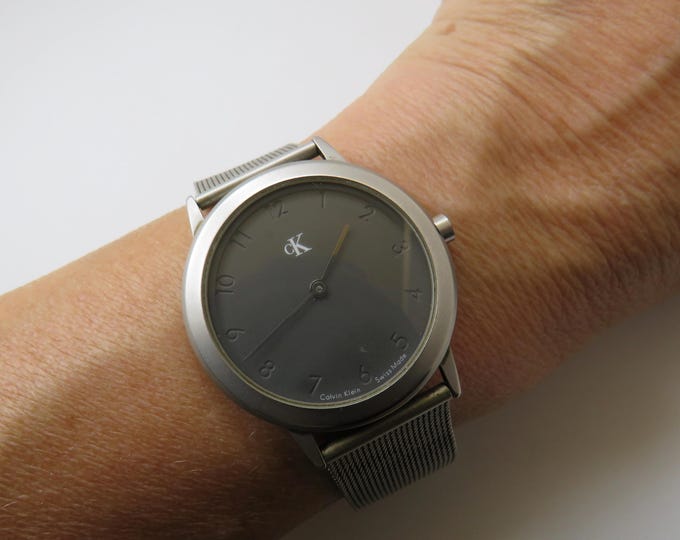 CK Watch mesh / Calvin Klein sports  Swiss watch /  Quartz watch / gents Dress Watch /  fashion Watch / Gift for him (v15)