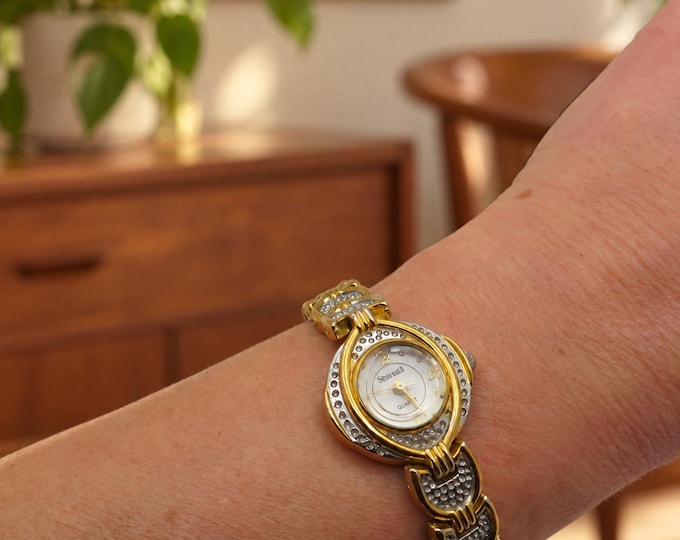 Vintage cocktail watch / Quartz watch / Swiss gold watch /  womens Watch /  Gift for her (h2)