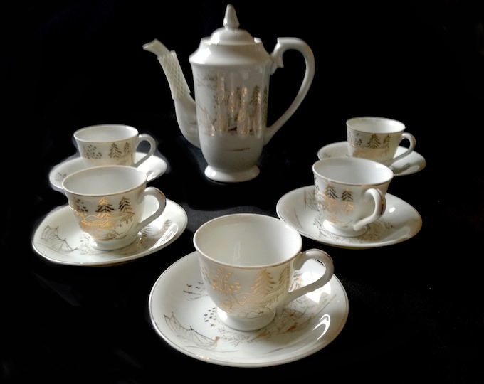 Japanese china / Cup and saucer / lithopane Geisha girl face / teacup vintage set  / retro coffee / retro coffee set /