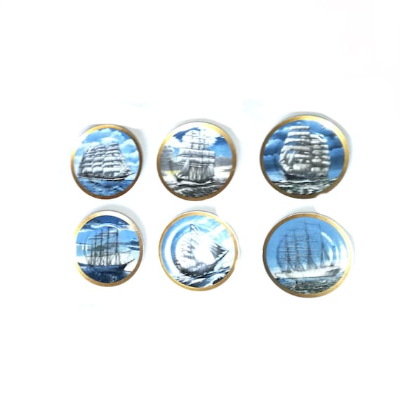 Vintage ships 6X Decorative Plate Newcastle upon Tyne China, English Fine bone china Collectable plates set / Collectable, vintage Plate set