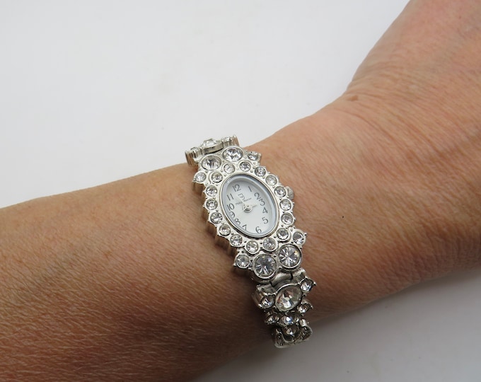 Vintage cocktail watch / diamond Quartz watch / Ladies Dress Watch /  ladies Watch /  Gift for her (S14)