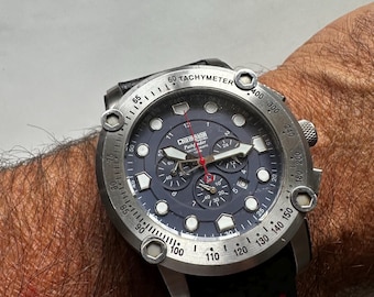 Vintage sports chronograph watch / pathfinder / oversized dial Gents Watch / gift for him / vintage sports Watch / vintage / mens watch