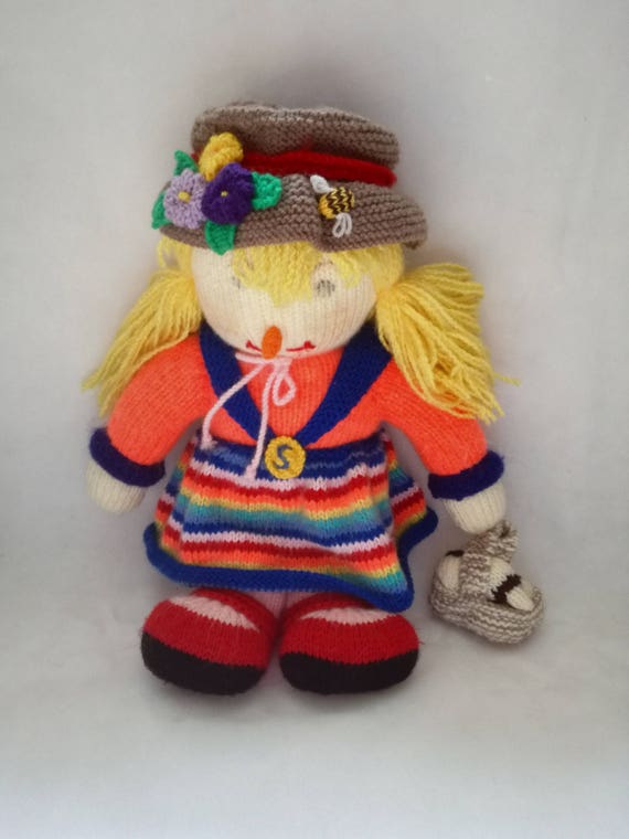 Retro / Vintage Large Knitted Country Dolls / vintage yarn bombers / retro doll / vintage doll / vintage knitted doll