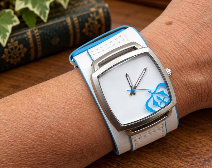 vintage chunky white cuff watch / 00s watch / quartz Watch / Next watch / vintage watch / large watch (s1)