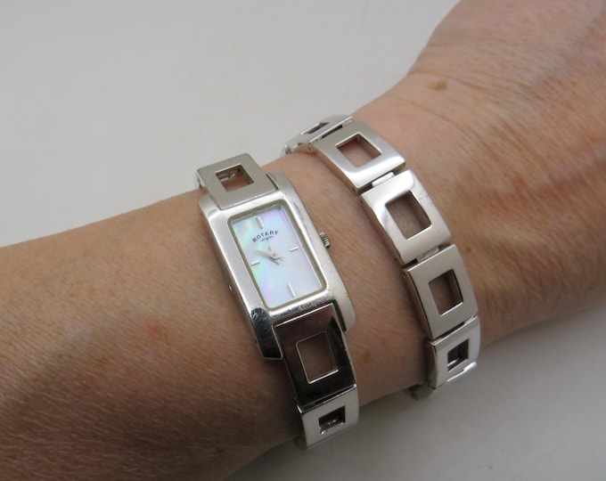 watch set / Rotary watch / Ladies Dress Watch and bracelet  / wrist size 6.7"/ womans Watch /  Gift for her (y30)