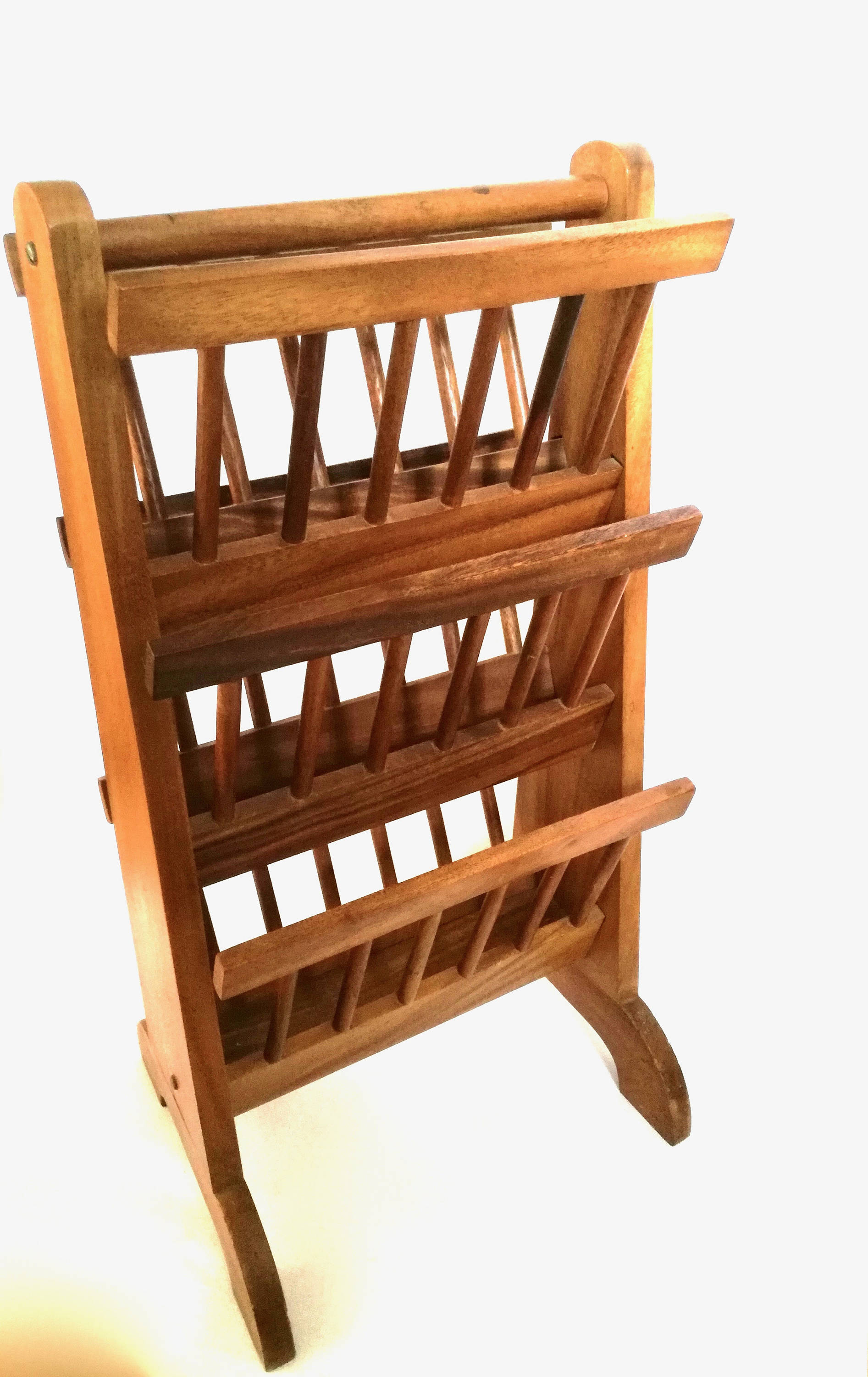 Retro Tall Teak / Magazine Rack / vintage home decor / retro Etsy