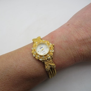 Vintage cocktail watch / Quartz watch / gold watch /  womens Watch /  Gift for her (f4)