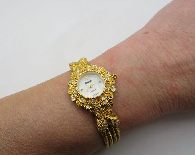 Vintage cocktail watch / Quartz watch / gold watch /  womens Watch /  Gift for her (f4)
