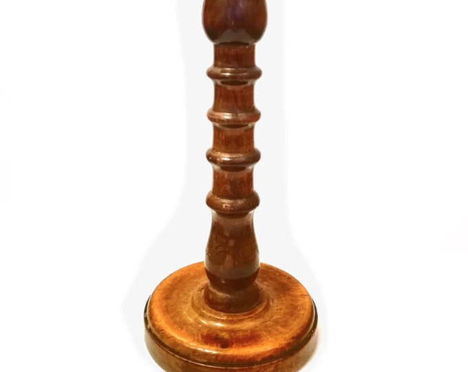 church candlestick / Rustic  / Antique candle / Turned Wood / antique Candlestick / masonic / church / lodge (DD)