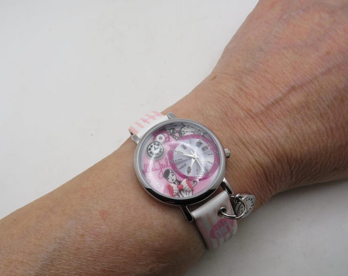 Elle girl clock time  watch / funky pin strip / boxed