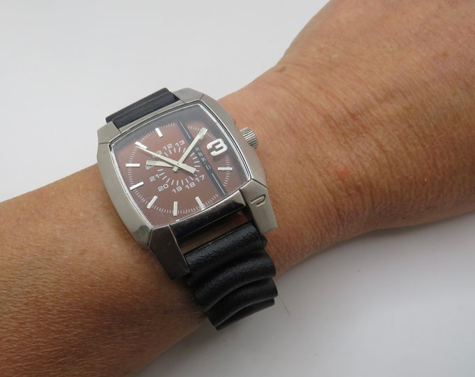 vintage gents Watch / Diesel Only The Brave Vintage Wristwatch Stainless Steel / Gents gift / watch / vintage watch / mens watch (T27)