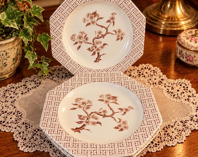 Vintage J&G Meakin / Royal Staffordshire plate /  Ironstone Innocence Alfred Meakin /  / English China / 5x dinner plates
