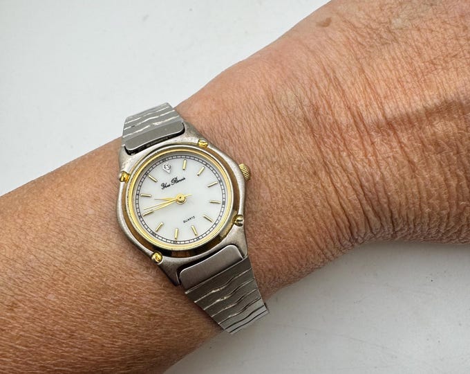 Vintage Watch, Gold and Stainless Steel, Adjustable Band p16