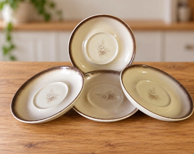 Vintage Denby Saucer Set, Espresso Cups, England