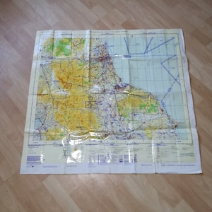 Vintage Air Chart TOPOGRAPHICAL / Nordosten England / Kunststoff beschichtet 1970 Karte / CAA / RB