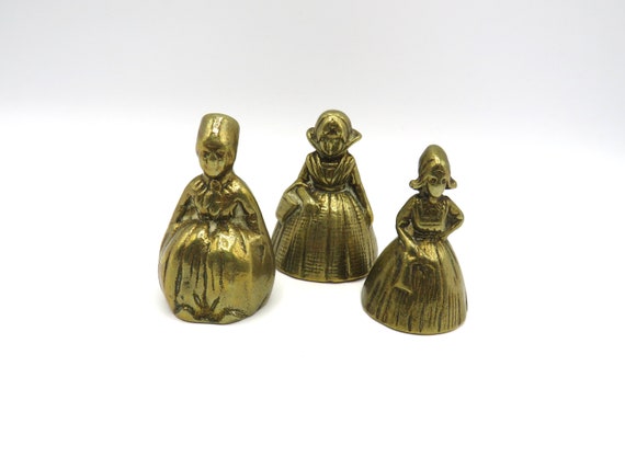 vintage Brass bell / Vintage Dutch brass  / Dutch family brass / 1960's / set of 3 / (U)