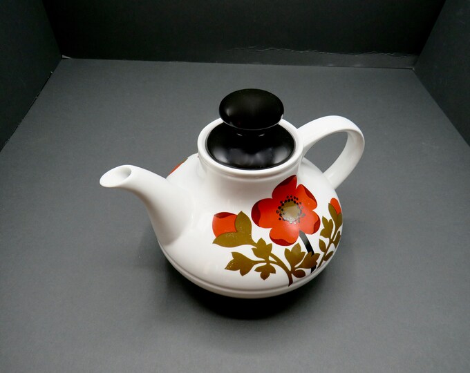 Vintage Alfred Meakin Tea Pot 'Poppy Pimpernel / vintage kitchen English tea / vintage storage