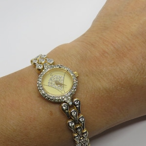Vintage cocktail watch / diamond Quartz watch / Swiss made  diamond style watch /  womens Watch /  Gift for her (d11)