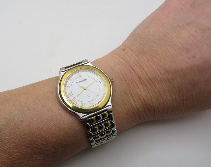 Vintage bucherer watch / Swiss sports watch / vintage gents Watch / 7.8" wrist  (K29)