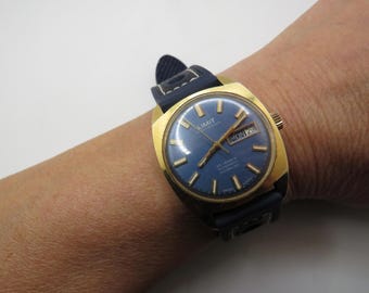 Mechanical  watch / 60s watch / Automatic watch / rare blue dial watch / gents Watch / watch / sport  / watch / mens watch / n20