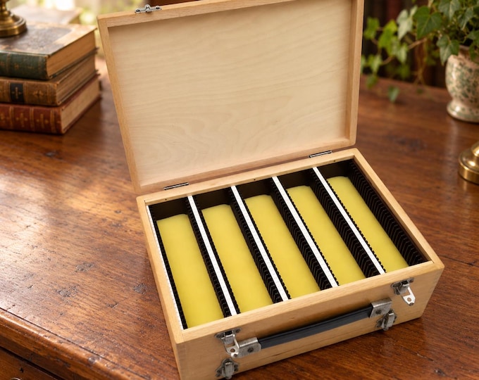 vintage camera wooden dovetailed slide box retro camera