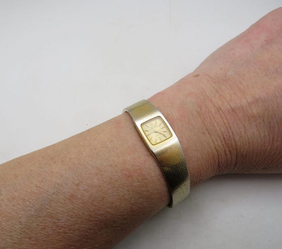 Seiko Lassale  Gold Plated  Rectangle Watch – Tank Dial, 6.4" Band (J19)