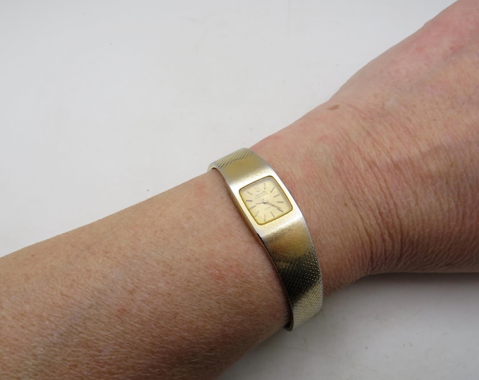 Seiko Lassale  Gold Plated  Rectangle Watch – Tank Dial, 6.4" Band (J19)