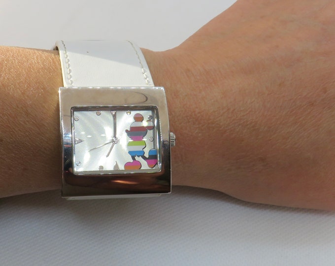 Vintage Disney /  Mickey Mouse / square silver watch / vintage sport  / watch / unisex watch / vintage