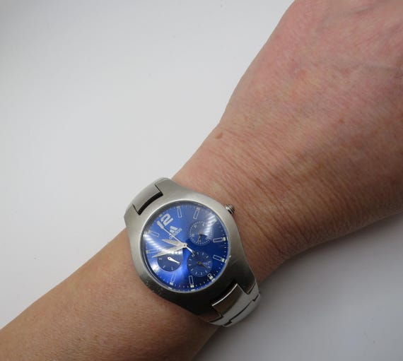 vintage watch / blue gift / vintage sports watch / Adidas watches / vintage Watch / 7.6" wrist size / vintage sport  / ladies watch / d20