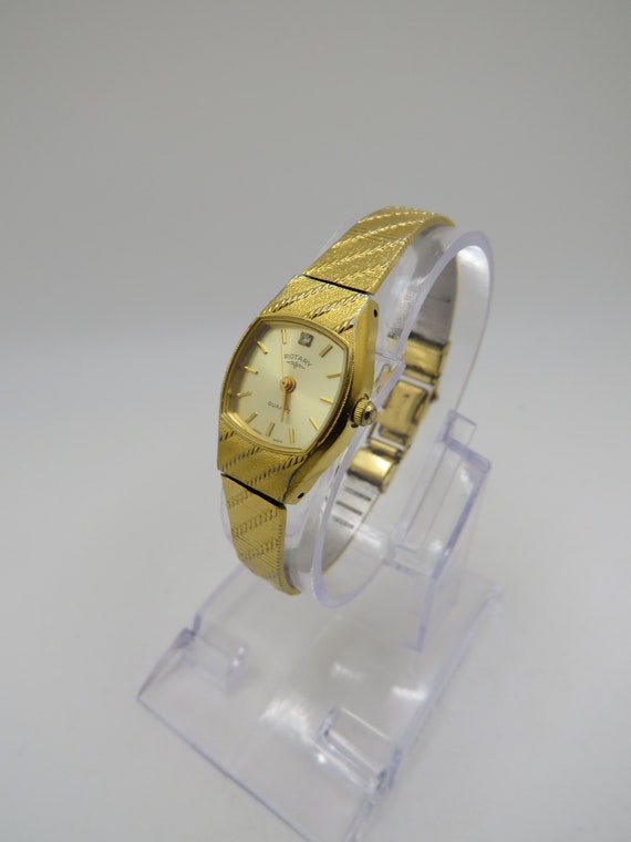 vintage rotary gold watch / 6.3" wrist size / vin… - image 2