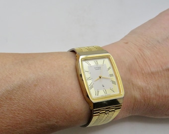 Goldene Uhr / Bürgeruhr / Vintage Armbanduhr / Japan-Uhr / Vintage Uhren / Armbanduhr (e22)