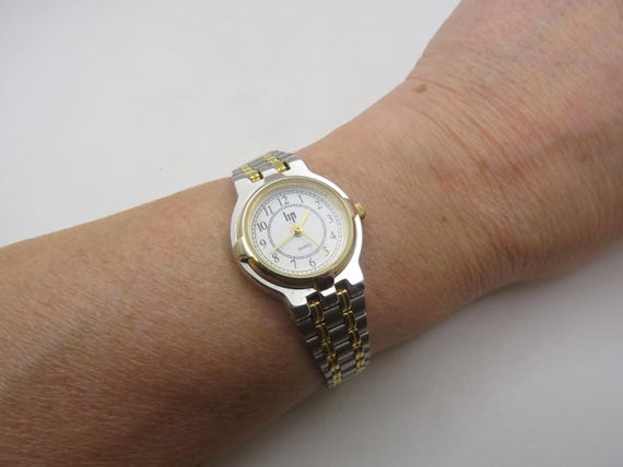 Vintage Lip Quartz Watch, Gold Plated Stainless Steel, Adjustable Band a18