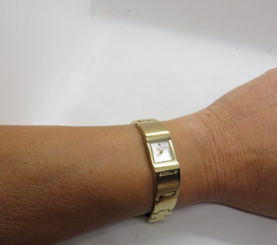 Vintage tank watch / accu.2 watch / Quartz watch / Ladies gold Dress Watch / womansWatch /  Gift for her