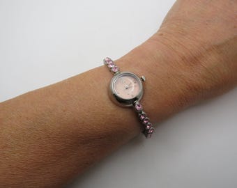 Horloge / klassieke dames zalmkleurige wijzerplaat / dameshorloge / vintage horloge / quartzhorloge / horloge / vintage dames / horloge (x 9)