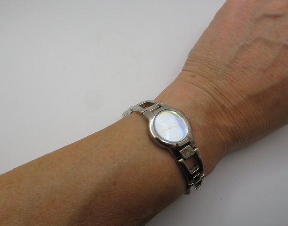 Vintage Steel watch / woman's watch / 7.8" wrist / aucc.2 watch / quartz watch / mirror watch / steel watch / vintage ladies / watch (h7)