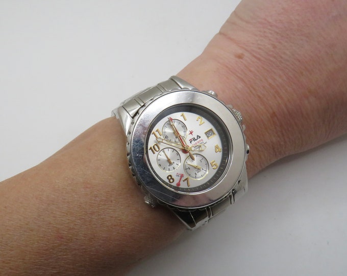 Vintage Alarm watch / chronograph watch / Fila watch / Gents Watch / vintage gents Watch / vintage watch / Gift for him  J24