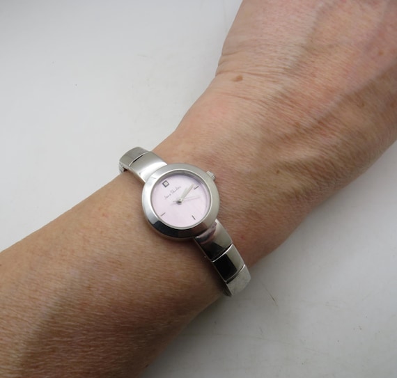Jane Shilton Stainless Steel Dress Watch: Silver Pink Dial, Early 00s Quartz (c14)