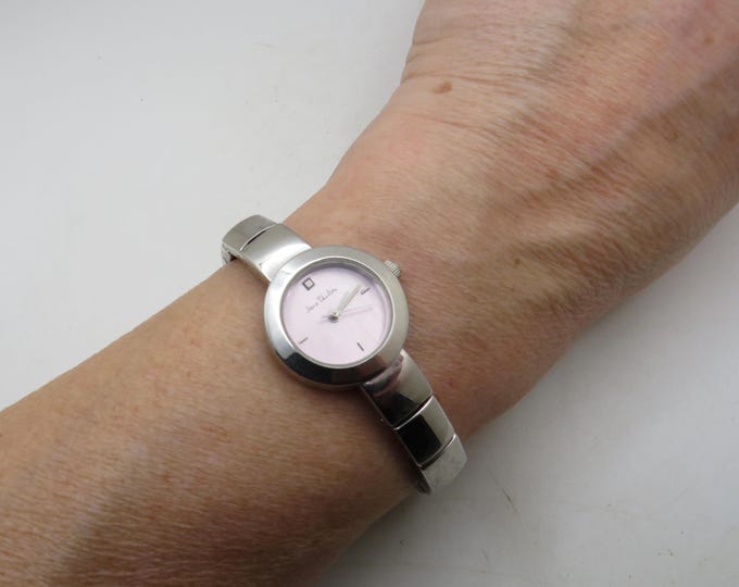 Jane Shilton Stainless Steel Dress Watch: Silver Pink Dial, Early 00s Quartz (c14)