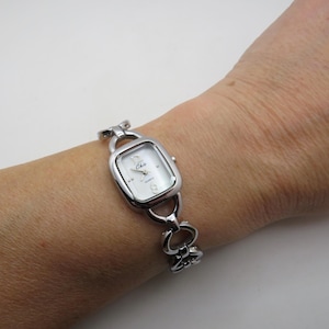 Vintage square watch / Rectangle watch / Chic Dress Watch / Large 7.3&quot; wrist size  Watch /  Gift for her (m29)