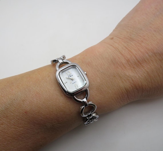 Vintage square watch / Rectangle watch / Chic Dress Watch / Large 7.3" wrist size  Watch /  Gift for her (m29)